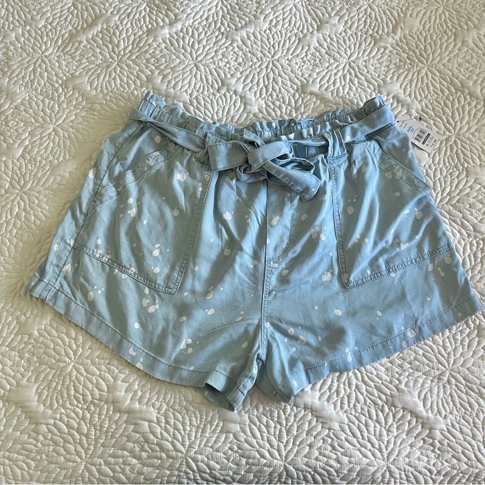 Chambray High Waisted Summer Shorts